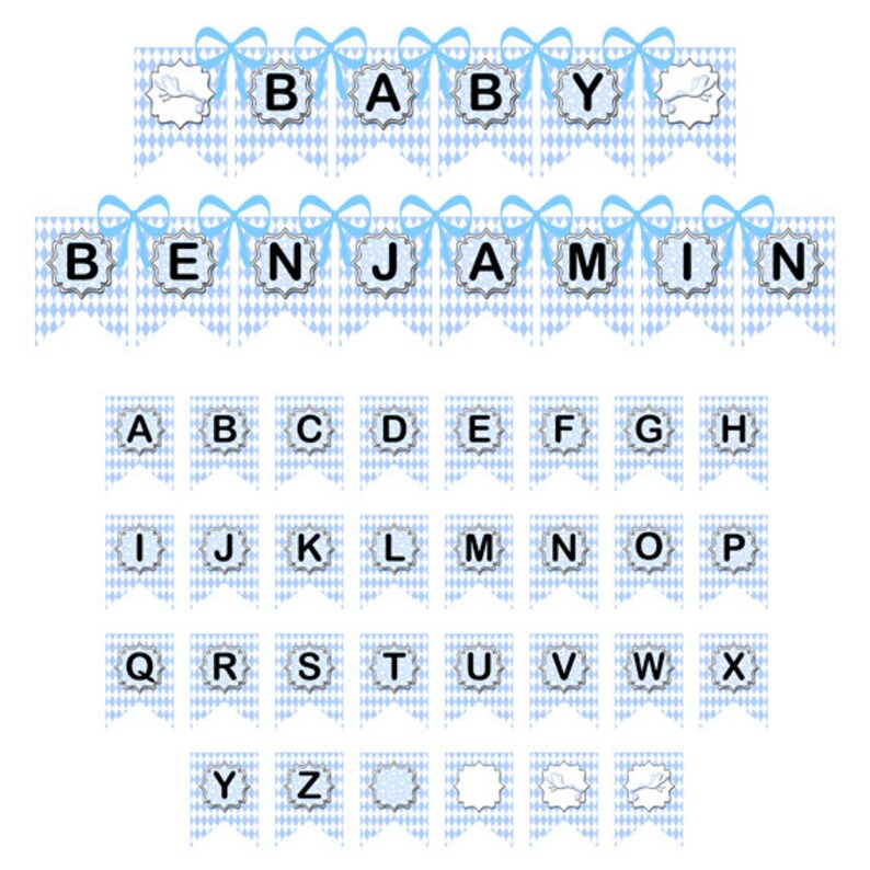 Baby Boy Shower Banner DIY Printable Birthday Banner and Etsy