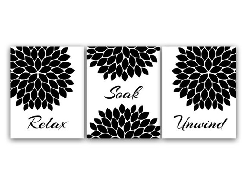 Bathroom Wall Art Relax Soak Unwind INSTANT DOWNLOAD Bath Etsy
