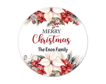 Merry Christmas Stickers For Presents, Personalized Christmas Gift Wrapping Stickers Labels - XMAS54