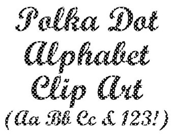 Alphabet Clipart, Polka Dot Alphabet Clip Art, Polka Dot Letters and Numbers Clip Art, Instant Download - DIMAGE0031