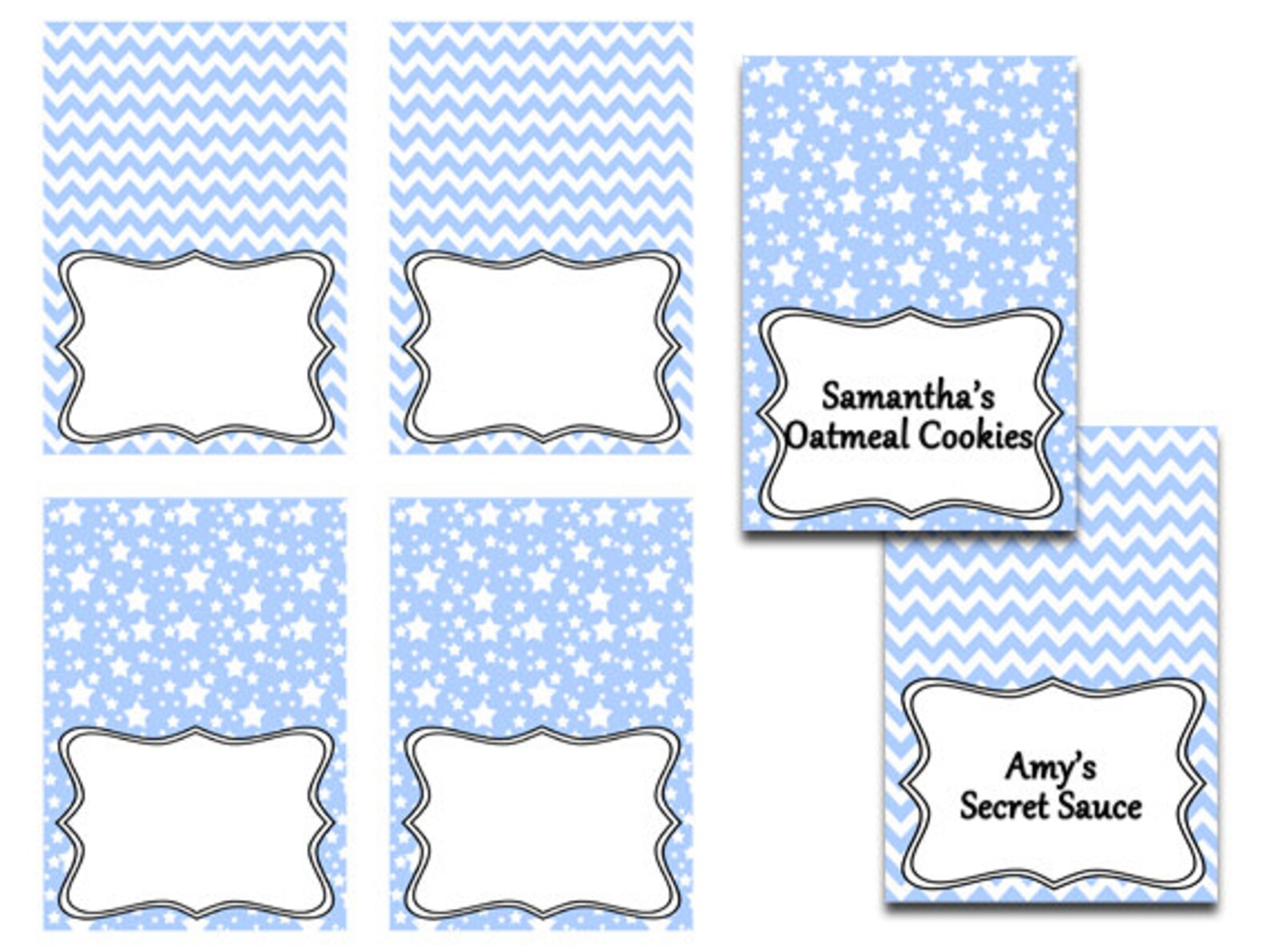 Printable Baby Shower Food Tent Blue Food Tent Cards for Baby Etsy