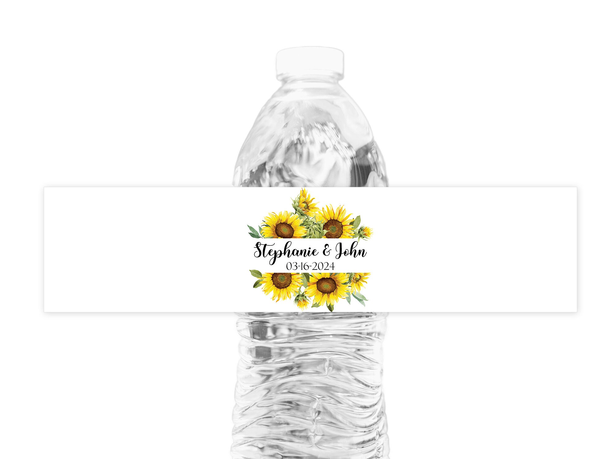 Sunflower Water Bottle Labels, Set of 20 Custom Waterproof Stickers for ...