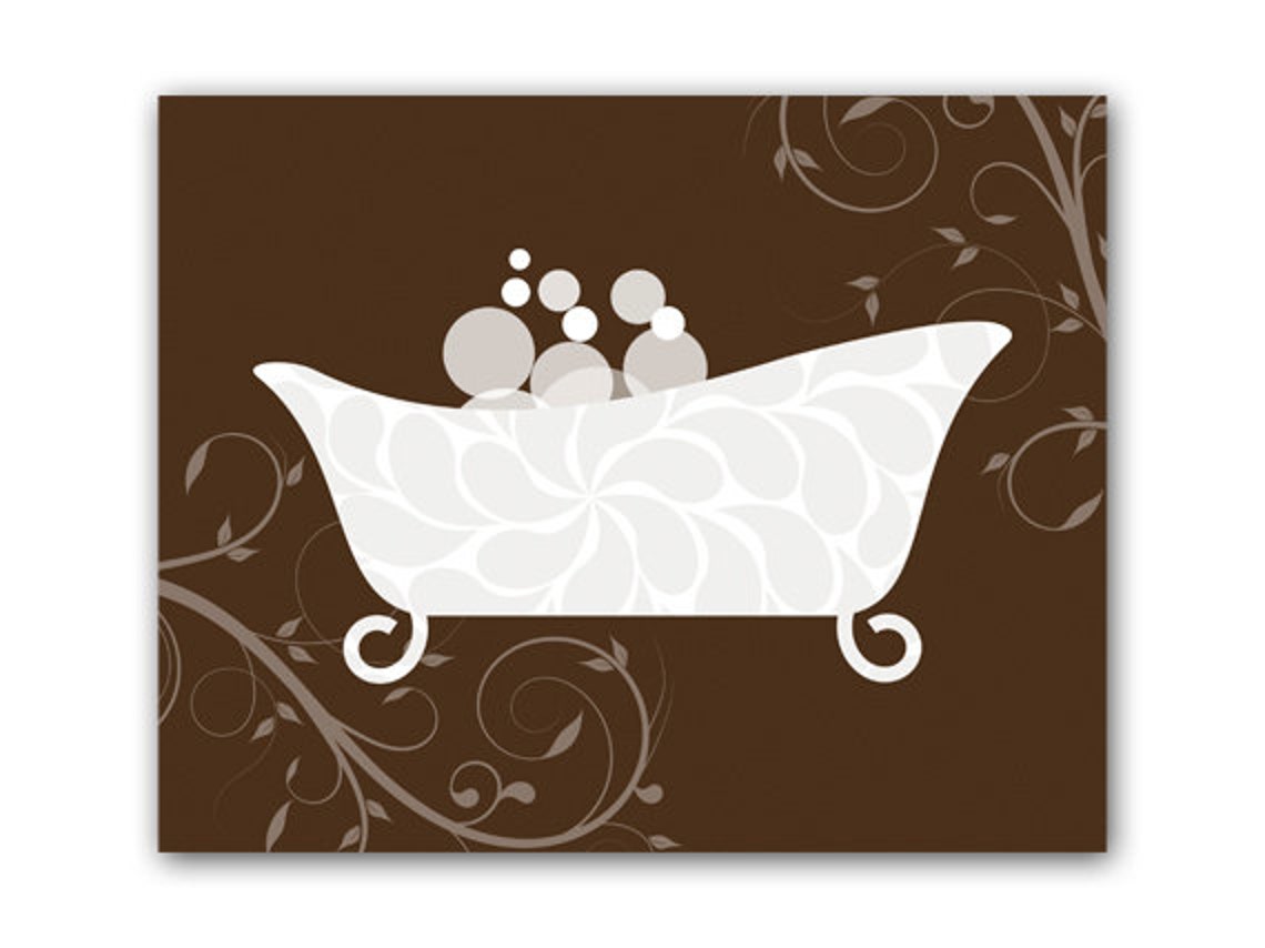 Bathroom Wall Art Brown Bathroom Decor INSTANT DOWNLOAD Etsy