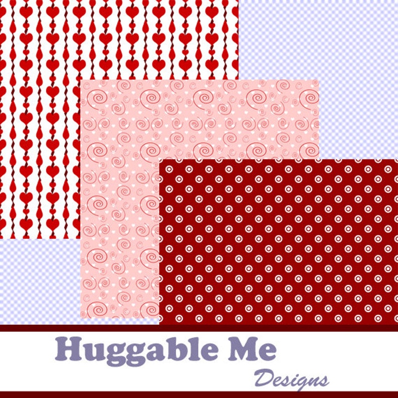 Valentine Paper Red & White Valentine Themed Designs for image 2