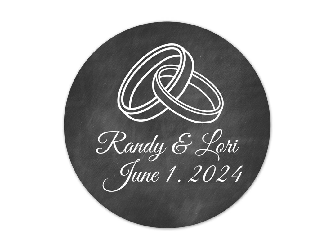 Personalized Wedding Rings Stickers, Bridal Shower Favor Labels - Etsy
