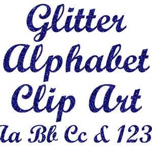 Blue Glitter Alphabet Clipart - Digital Glitter Letters and Glitter Number Clipart - Instant Download - DIMAGE0014