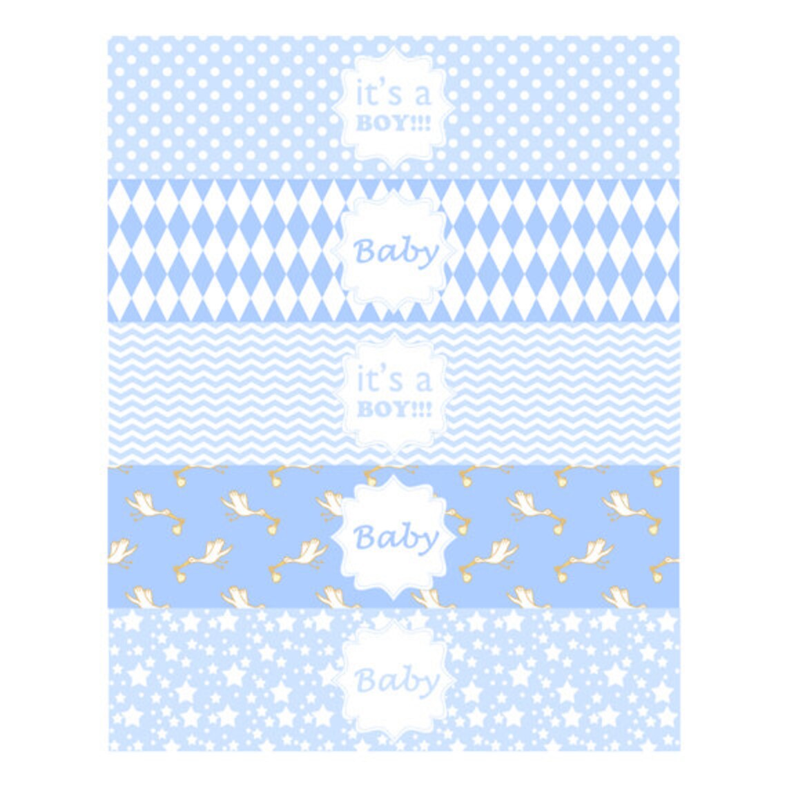 Printable Cupcake Topper or Party Sticker Baby Boy Party - Etsy