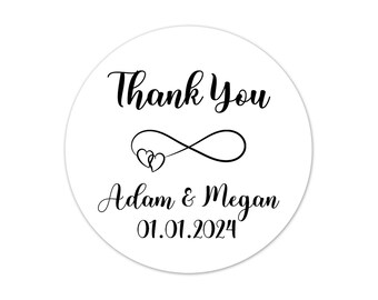 Personalized Wedding Thank You Stickers, Special Event Favor Labels