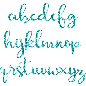 Aqua Glitzer Buchstaben, Aqua Alphabet Clipart, Zahlen Clipart, Cursive Alphabet, Scrapbook Elements, Instant Download - DIMAGE0040