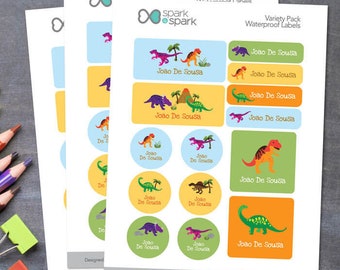 dinosaur labels etsy