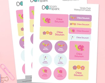 Waterproof Labels - Sweet Spring Bugs - Name Labels - Customized Labels - Baby Bottle Labels - School Supply Labels - Kindergarten Labels