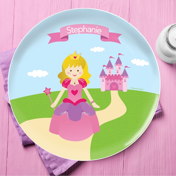 Personalisierte Geschenke für Mädchen - süße kleine Prinzessin - benutzerdefinierte Melamin Platte - Melamin Schale personalisiert - benutzerdefinierte Platzmit namen