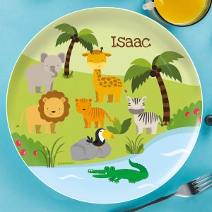 Custom Kids Plate - Jungle Fever Personalized Plate - Child&#39;s Plate - Personalized Kids Plate - Custom Placemat with Name