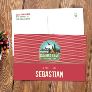 Live, Liebe, Camp Red Sommer Camp Postkarten (Set von 10) | Kinderpostkarten | Camp Stationery | 6 " X 4" Postkarten für Kinder