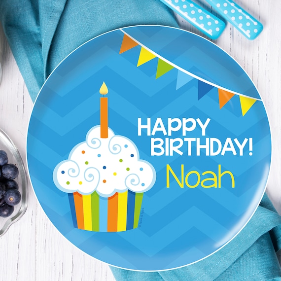 Custom Birthday Plate Happy Bday To You Boy Kids Melamine Dinnerware  Melamine Bowl Personalized Custom Placemat with Name