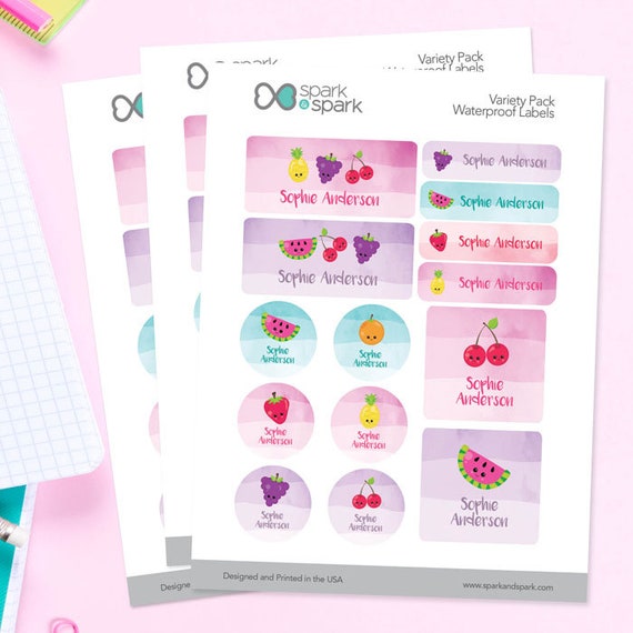 School Labels Yummy Fruits Waterproof Stickers Etsy