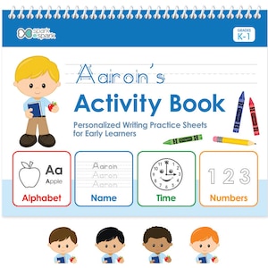 Personalized English Writing Book For Boys | Activity Workbook For Kids | Writing Workbook | Kindergarten Workbook | 1st Grade Workbook