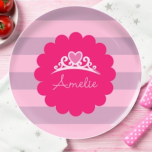 Personalized Kids Plate - I Am A Pretty Princess - Personalized Melamine Plate for Girls - Melamine Bowl - Custom Placemat with Name