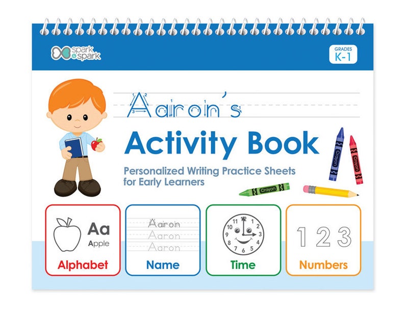 Livro de Escrita em Inglês Personalizado para Meninos | Caderno de Atividades para Crianças | Caderno de Redação | Caderno para Educação Infantil | Caderno para o 1º Ano imagem 10