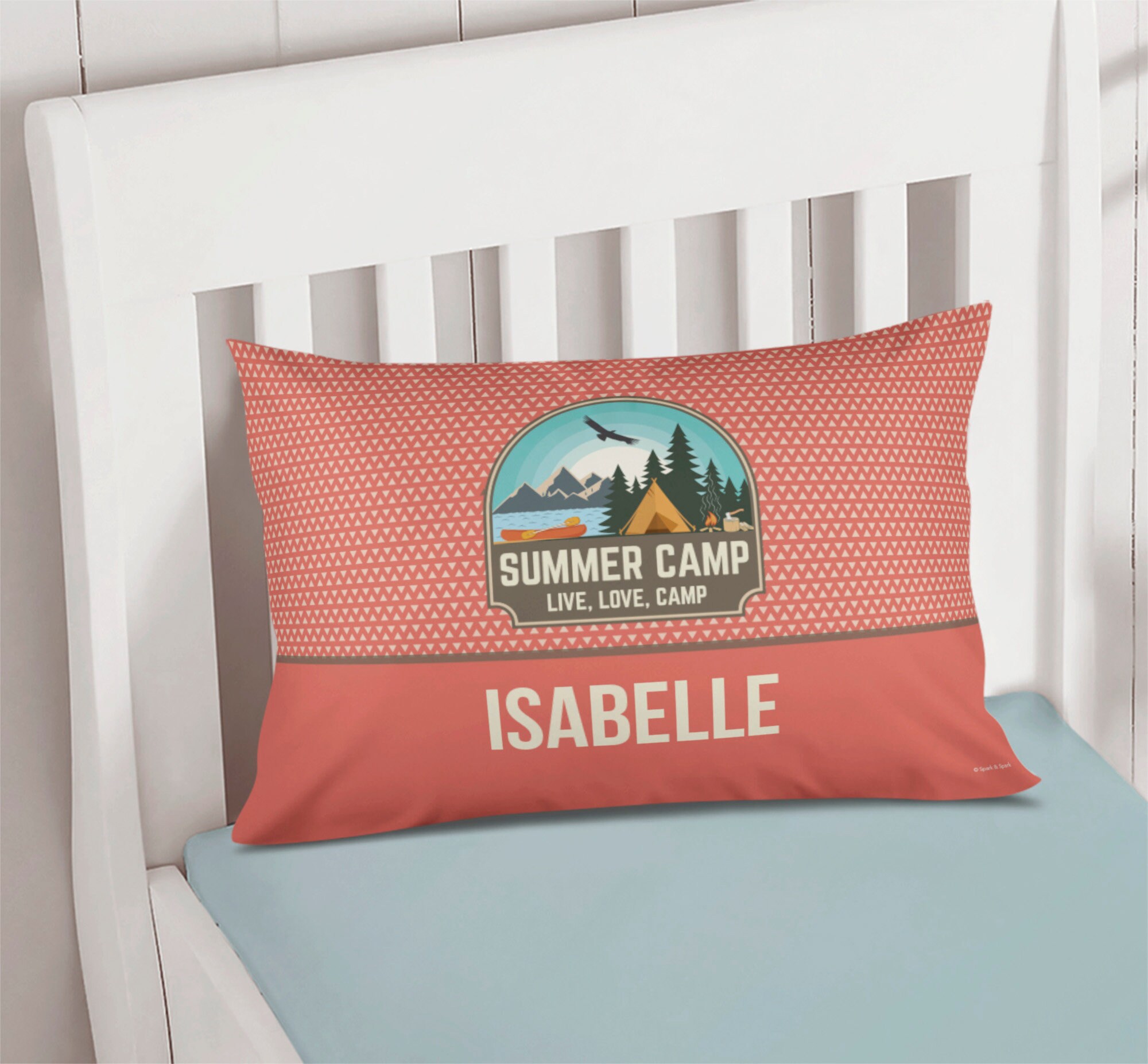 Live, Love, Camp Orange Pillowcase Cover Sleepaway Camp Pillow Cover