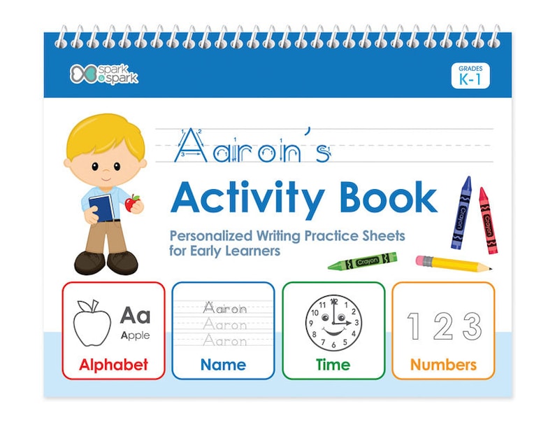 Livro de Escrita em Inglês Personalizado para Meninos | Caderno de Atividades para Crianças | Caderno de Redação | Caderno para Educação Infantil | Caderno para o 1º Ano imagem 6