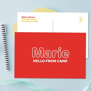 Cartes postales modernes de camp d’été rouge (ensemble de 10) | Cartes postales pour enfants | Camp Stationery | Cartes postales de 6 » X 4 » pour enfants