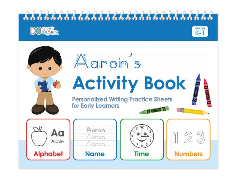Livro de Escrita em Inglês Personalizado para Meninos | Caderno de Atividades para Crianças | Caderno de Redação | Caderno para Educação Infantil | Caderno para o 1º Ano imagem 8