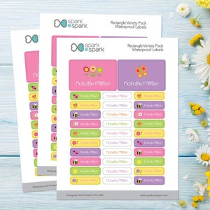 School Labels - Spring Time - Waterproof Stickers - Dishwasher safe Labels - Daycare Labels - Baby Bottle Labels - Personalized Name Labels