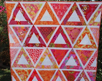 Orange and Pink Modern Lap Quilt