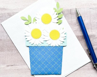 Mother's Day Gift Card Holder, Daisy Card, Happy Birthday Gift Card Holder, Teacher Appreciation Gift, Nurses Gift, Flower Gift Card Holder