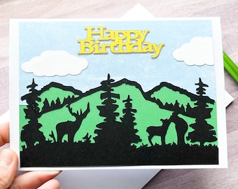 Birthday Card for Dad, Happy Birthday Card Camping, Outdoorsy Card, Nature Birthday Card, Birthday Card for Hunting