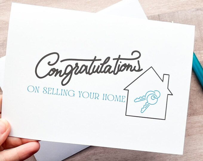 Congratulations on Selling Your Home Gift, Housewarming Card ...
