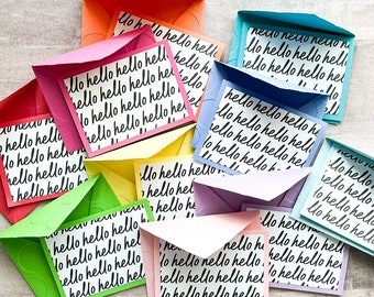Set of 10 Mini Envelopes and Cards, Tiny Envelopes With Cards, Small ...