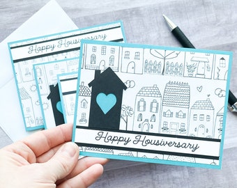 Happy Housiversary Card Set, New Homeowner Gift, Realtor Cards, Real Estate Marketing, New Home Cards, Realtor Gift, New Home Anniversary