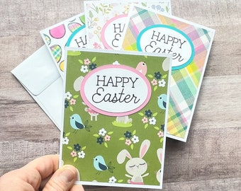 Easter Cards, Set of 4 Easter Cards, Bulk Easter Cards, Pack of Easter Cards, Happy Easter Notecards, Spring Stationary Set