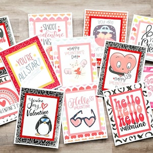 Set of 12 Valentine's Day Cards, Bulk Valentines, Assorted Valentine Card Pack, Pack of Valentine's Day Cards, Valentines for Kids Boxed Set