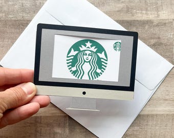 Gift for Boss, Computer Gift Card Holder, Monitor Gift Card Holder, Boss's Day Gift, Gift for Student, Gift for Teacher, Gift for Dad