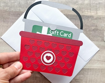 Shopping Basket Gift Card Holder, Target Gift card Holder, Teacher Gift, Stocking Stuffer