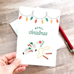 Biglietto di Natale stampabile per insegnante di ginnastica, biglietto di Natale digitale per insegnante di educazione fisica, biglietto di auguri per allenatore, download digitale, pronto per la stampa