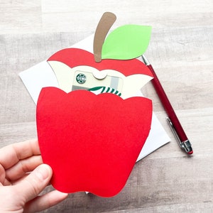 Apple Gift Card Holder, Teacher Gift Card Holder, Gift for Teacher, Teacher Appreciation Gift, Holiday Teacher Gift, Back to School