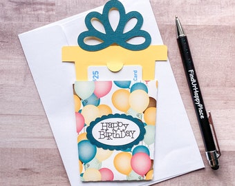 Gift Card Holder Birthday, Happy Birthday Gift Card Holder, Present Gift Card Holder, Gift Box Gift Card Holder, Happy Birthday Card