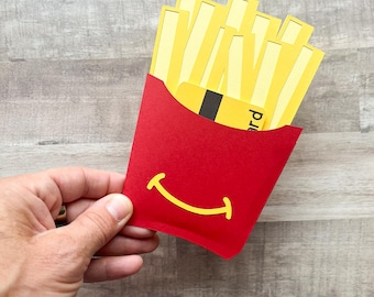 French Fries Gift Card Holder, Burger and Fries Gift, Fast Food Restaurant Gift Card Holder, Food Gift Card Holder