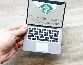 Administrative Professionals Day Gift Card Holder, Administrative Assistant Gift, Office Thank You Gift, Laptop Gift Card Holder