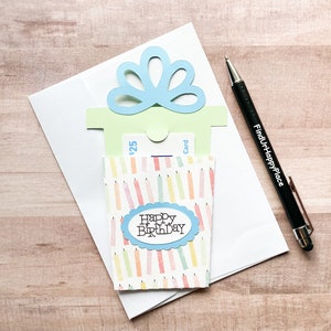 Gift Card Holder Birthday, Happy Birthday Gift Card Holder, Present Gift Card Holder, Gift Box Gift Card Holder, Happy Birthday Card
