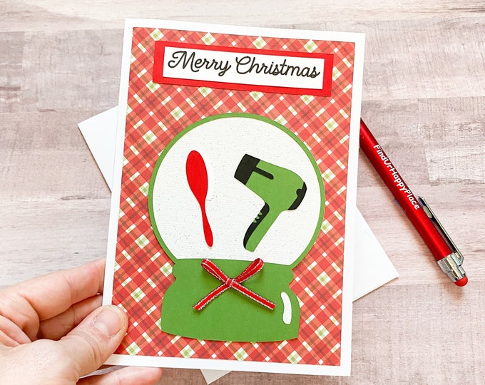 Christmas Card for Hair Stylist Christmas Card for Barber Etsy