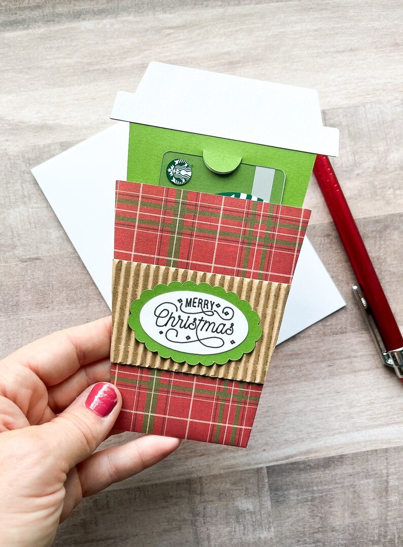 Coffee Cup Gift Card Holder Merry Christmas Gift Card Holder Etsy