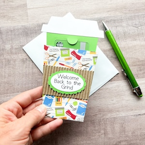Back To School Gift, Welcome Back To The Grind, Coffee Cup Gift Card Holder, Teacher Gift Card Holder, First Day Of School Year Gift