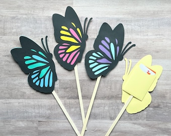Butterfly Gift Card Holder, Teacher Appreciation Gift, Mother's Day Gift, Gift Card Bouquet, Floral Gift Card, Birthday Gift Card Holder