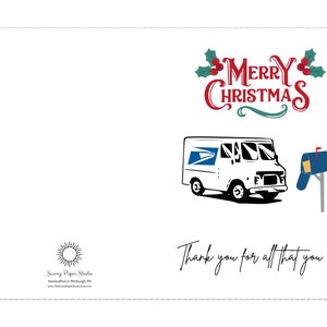 PRINTABLE Mailman Gift, Christmas Card for Mailman, Holiday Card for ...