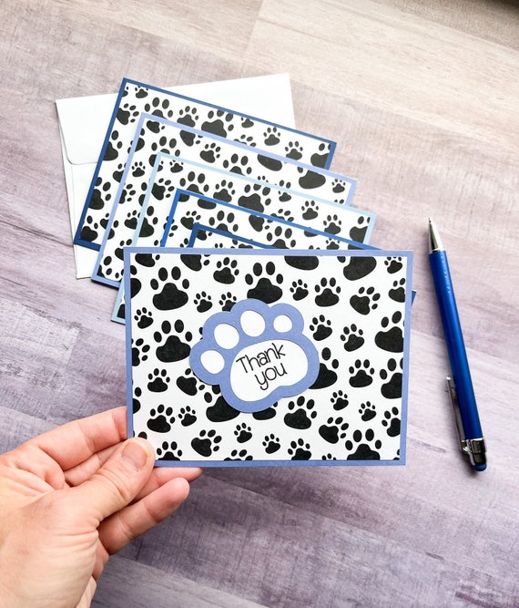Paw Print Thank You Cards Dog Thank You Note Pet Thank You Etsy Australia